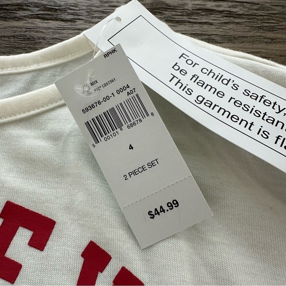 NWT Gap Kids X Disney Girls size 4 Mickey Mouse Shorts Pajama Set Disneyworld - Picture 5 of 7